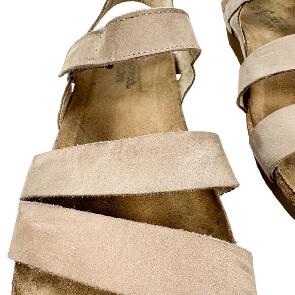 Noat Kayla Gray Suede Nubuck Leather Strappy Wedge Sandal 13 Comfort Lightweight - Picture 14 of 16